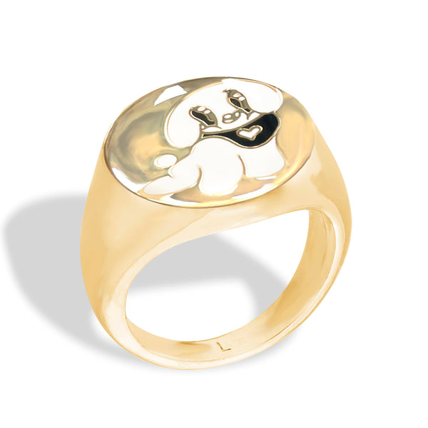 Snow Pup Friendship Signet Ring